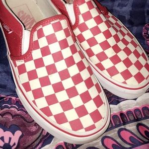 Red and white Vans